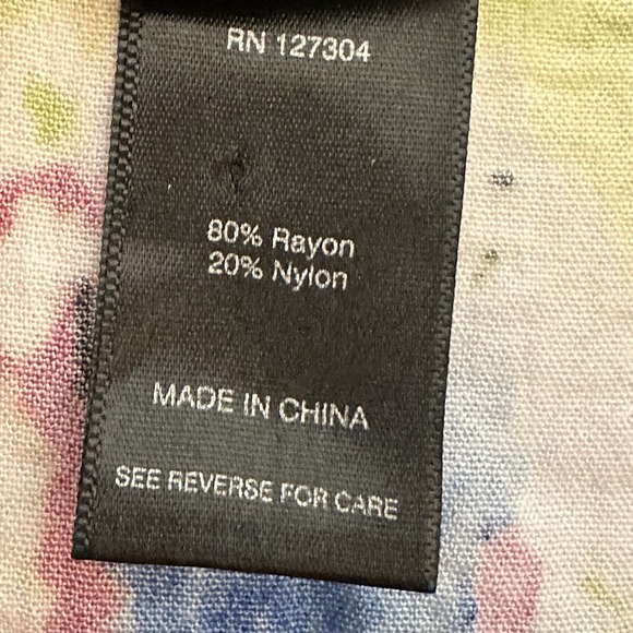 Ali Miles Artsy Watercolor Floral Button Up Tunic Lagenlook Plus Size 1X - Picture 14 of 15